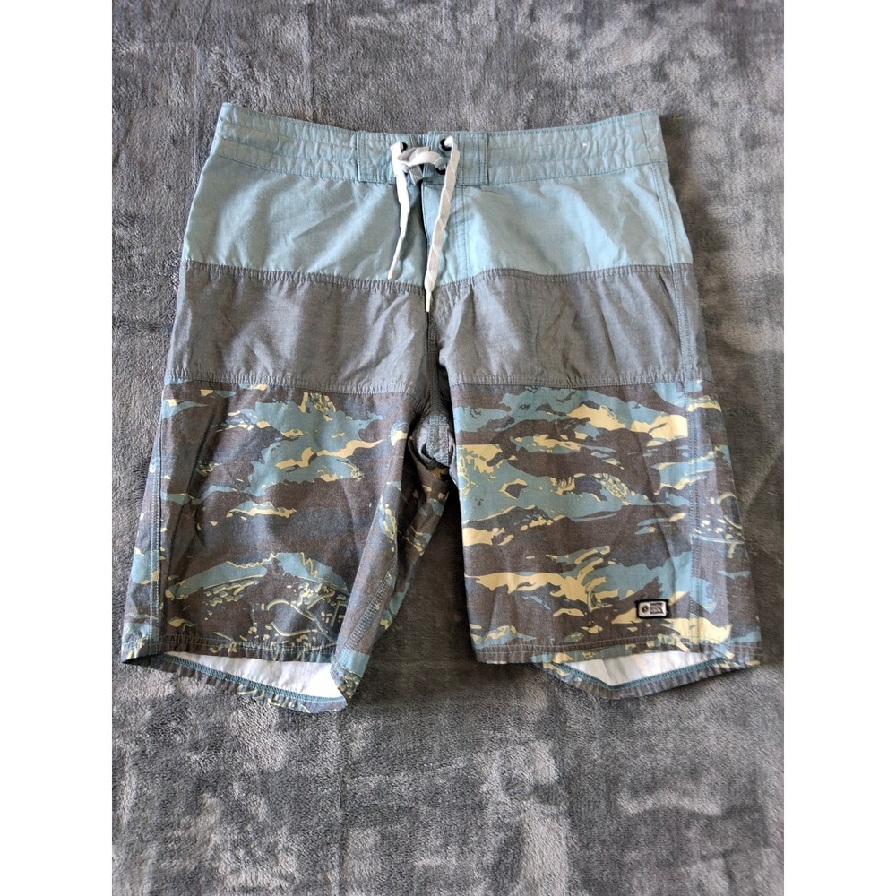 Salty Crew Mens Board Shorts Size 32 Tiger Camo Colorblock Blue Grey Swim Trunks